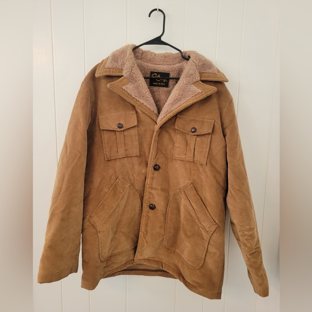 Vintage Cal Craft Brown Hunting Barn Coat Jacket Button Front Men's XL Rare